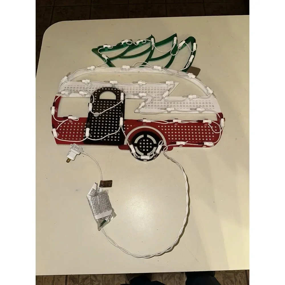 Glamping Christmas Lights Camper Form Holiday Decoration Multicolor‎ Tacky